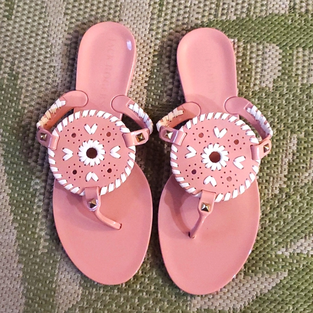 NWOB Jack Roger's Georgica Pink & White Jelly Sandas